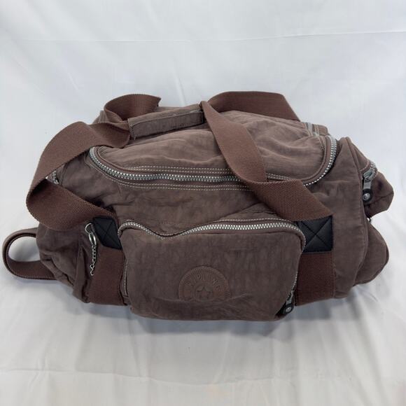 Kipling Brown Nylon Duffle Travel Bag - Picture 1 of 14